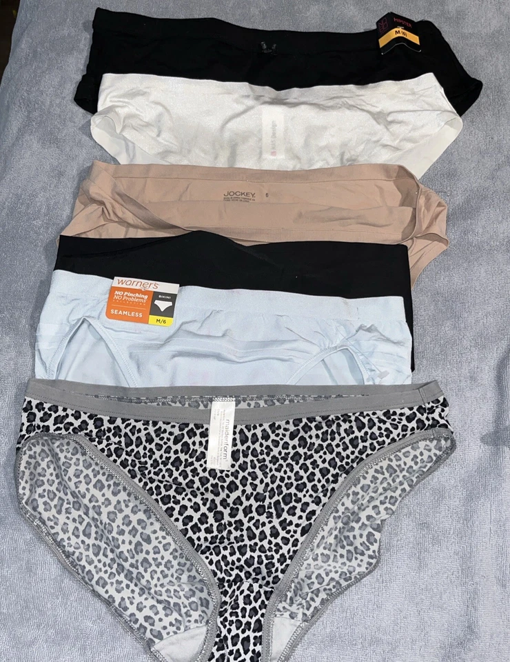 Lot Of 6 Multi Designer Panties Size M By Warners, Jockey Maidenform NoBOundary - Image 2 of 2