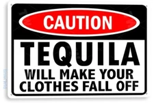 Caution Tequila Tin Metal Sign Bar Pub Cave Beer Shot Patron Tin Sign B121 