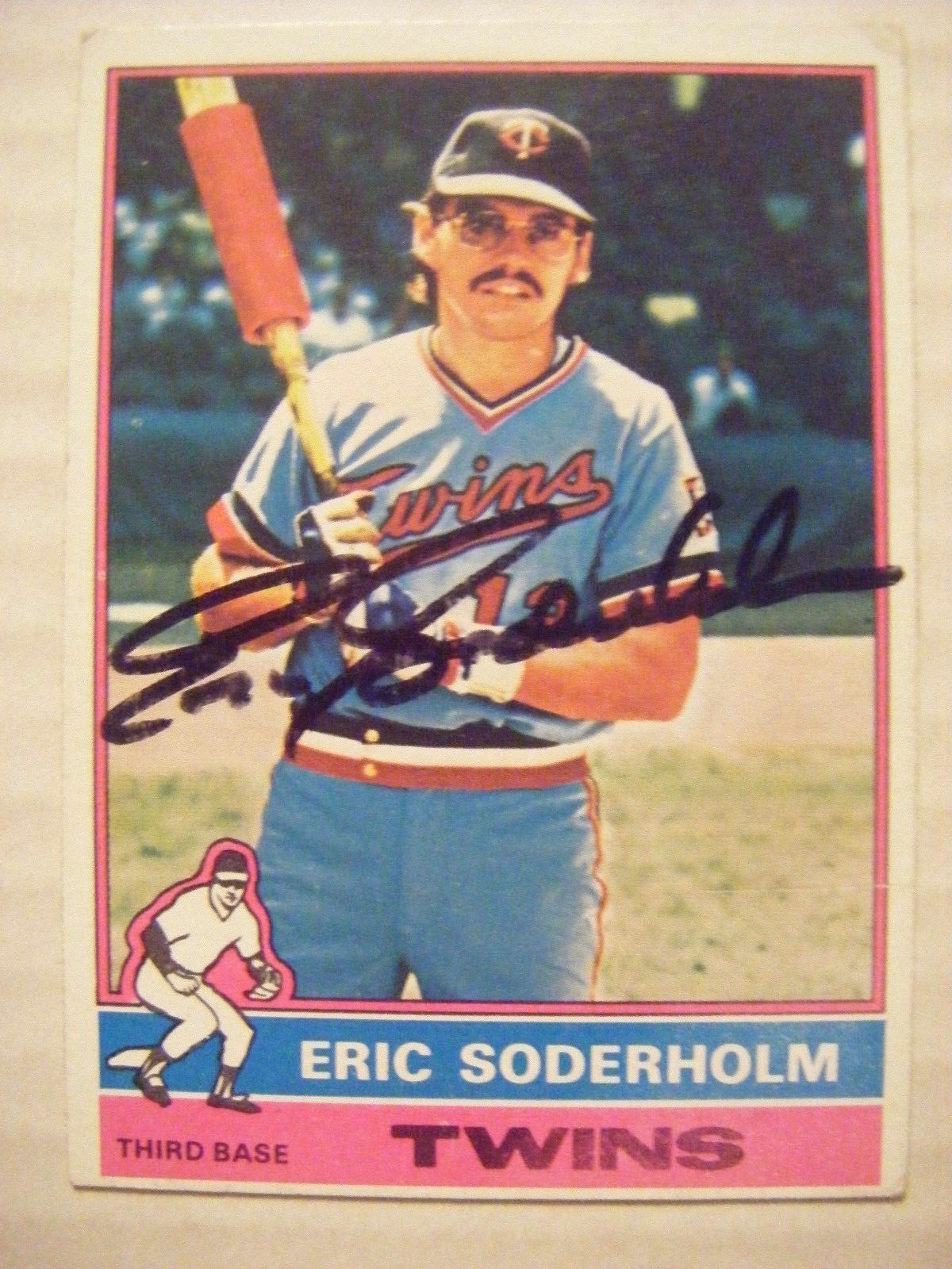 Eric Soderholm Rangers ERIC SODERHOLM signed TWINS 1976 Topps baseball card AUTO Autographed ...