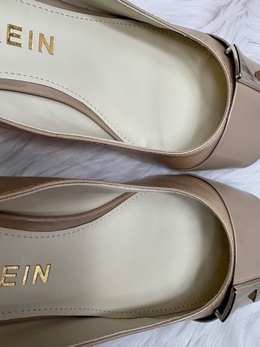 Anne Klein Size 9 Hastobe Block Heel Leather Beige Pump Casual - Picture 7 of 11