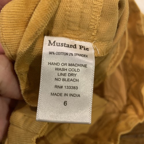 Mustard Pie Pants Girls Corduroy Pants Yellow Mustard Gold Size 6 - Picture 4 of 8
