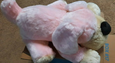 FAO SCHWARZ SITTING PINK DOG STUFFED ANIMAL PLUSH TOY SOFT 21"