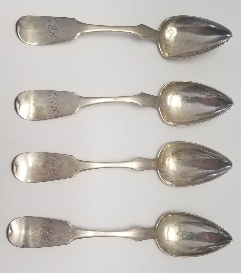 Набор из 4 серебряных ложек для монет J. Watson/Philadelphia - Изображение 2 из 4