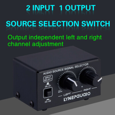 2 In 1 Out Audio Source Signal Selector Switcher Out Volume Adjustment SZ