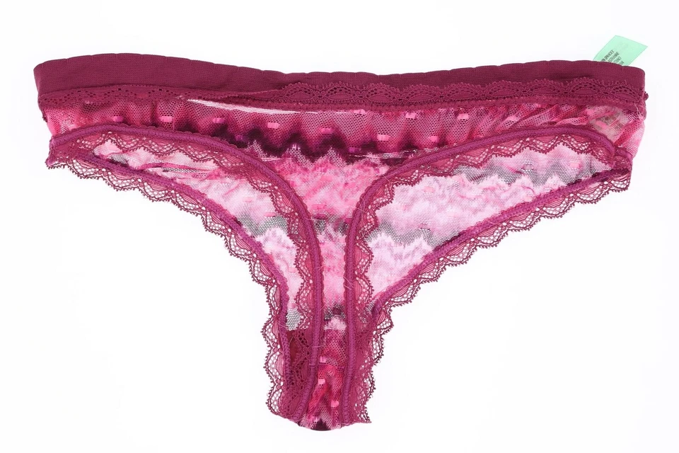 HoneyDew 159952 Women's Sexy Floral Lacey Flirty Pink Thong Size Small - Image 2 of 2