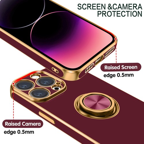 For iPhone 15 14 13 12 11 Pro Max Shockproof Kickstand Ring Rugged Case Cover - Picture 121 of 199