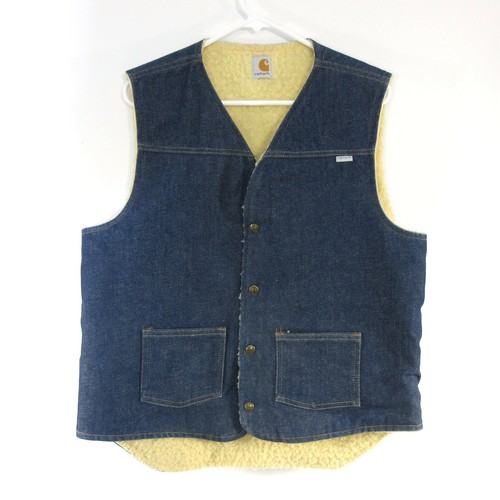 Vintage Carhartt Denim Vest Sherpa 