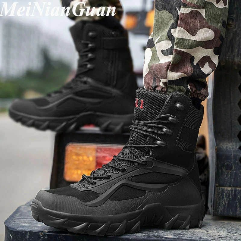 Hombre Zapatos De Trabajo Botas Militares Tácticas Alto Confort Superior Talla eBay