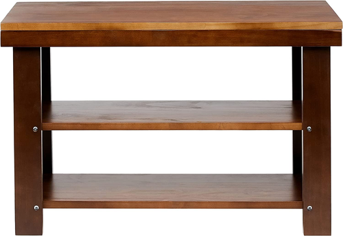 Solid Pine Wood Entryway Shoe Rack Bench Espresso 10.4" D X 27.56" W X 17.72" H - Picture 11 of 12