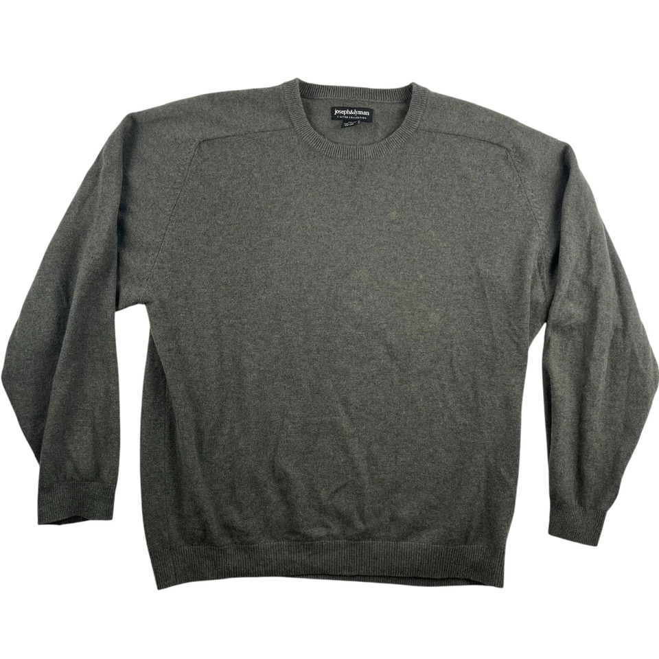 Suéter Joseph & Lyman Para Hombre 100% Cachemira Cuello Redondo Gris • 2XL Foto 2 de 4