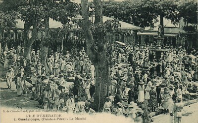PC GUADELOUPE CARIBBEAN POINTE-aPITRE LE MARCHE, VINTAGE POSTCARD (b53461)