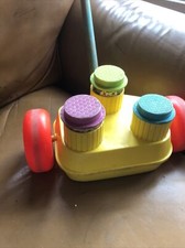 BIN Vintage Fisher Price Push Along Happy Whistlers