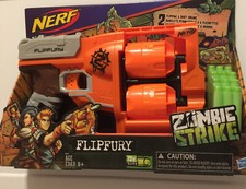 FlipFury Nerf Zombie Strike Toy Blaster with 2 Flipping Drums and 12 Official