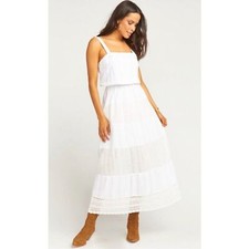 SHOW ME YOUR MUMU Laurie White Copa Jacquard Stripe Maxi Dress Size XS