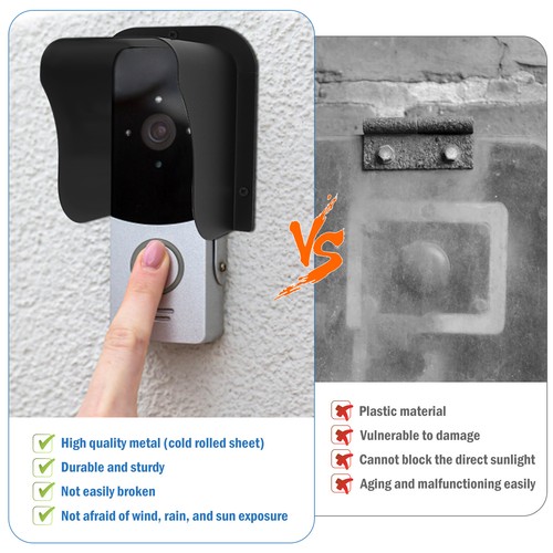 ring video doorbell rain cover metal sun shade shield hood three sided protect\の - Picture 8 of 11