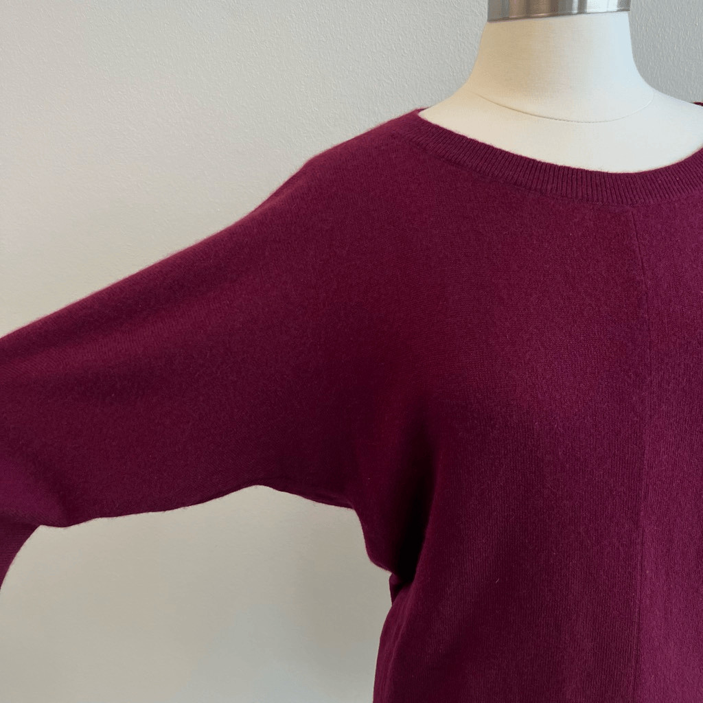 Marle Raspberry Coloured Sweater Theory women's small raspberry red cashmere sweater dress hi-low hem
