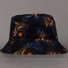 Black Planet Print Bucket Hat, One Size, Unisex, Beach, Sun, Fishing, USA, NWT