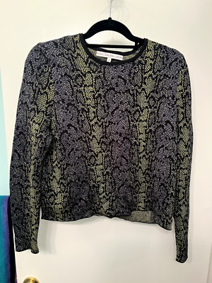 & Other Stories Lizard Print Viscose with Poly Pullover Sweater Size S Cozy EUC