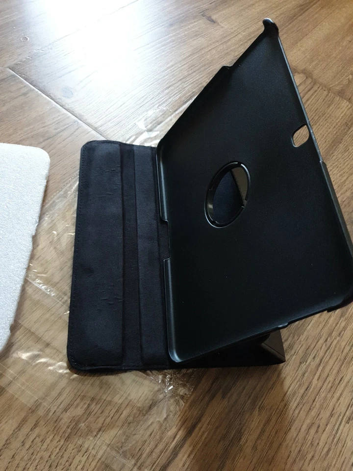 Funda con soporte de cuero giratoria abatible para Samsung Galaxy Tab SM-T530 Foto 4 de 4