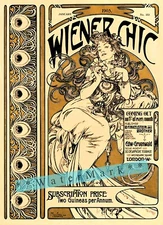 Viennese Fashion Magazine 1900 by Mucha Vintage Poster Print Retro Style Art