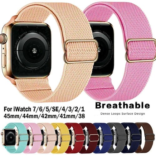 Elastyczny pasek do Apple Watch Series 9/8/Ultra2/7/6/5/SE 38-45mm 49mm nylonowy pasek - Zdjęcie 3 z 29