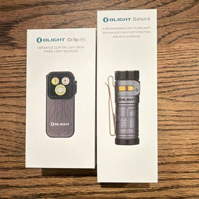 Olight Baton 4 (Fighter Pilot) & Oclip Pro (Phantom Squadron) LED Flashlights
