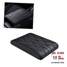 GLSOWEE Car Center Console Cover Pad, Leather Console Arm Rest Cover Black