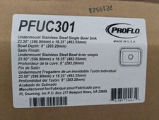 PROFLO Plomosa 23-3/8" Undermount Single Basin Stainless Steel Kit. Sink PFUC301