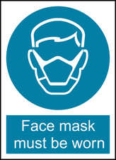 Face Mask Must Be Worn Safety PPE Warning Self Adhesive Vinyl Sticker