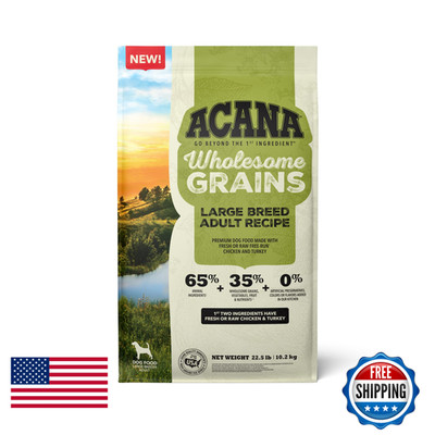 Acana Wholesome Grains Dry Dog Food Large Breed Adult Recipe 22.5Lb Bag
