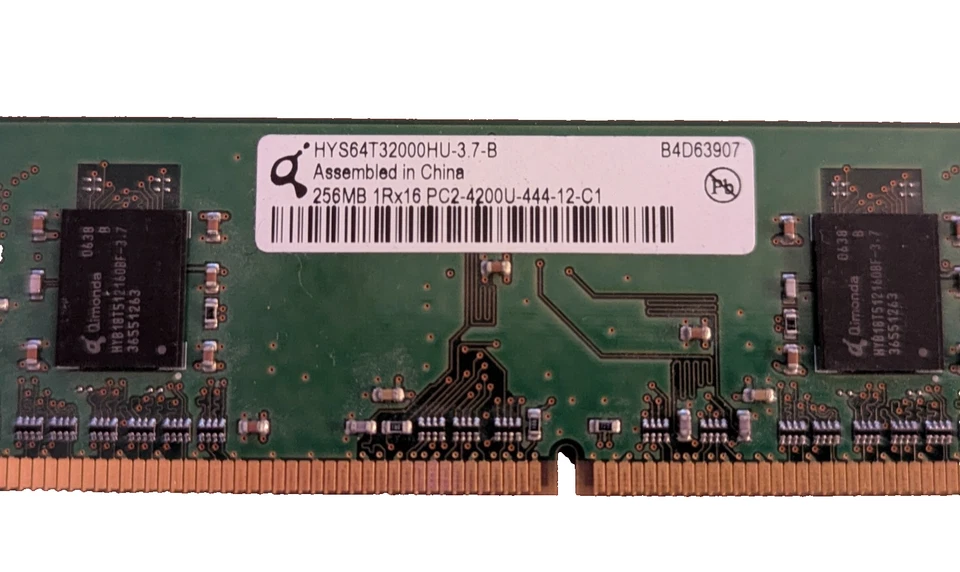 2x 256MB DDR2-533 PC2-4200U 1Rx16 Desktop Memory RAM Kit – Qimonda HYS64T32000HU - Image 2 of 2