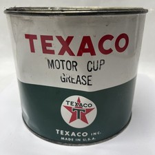Vintage TEXACO MOTOR CUP GREASE COLORFUL VINT...