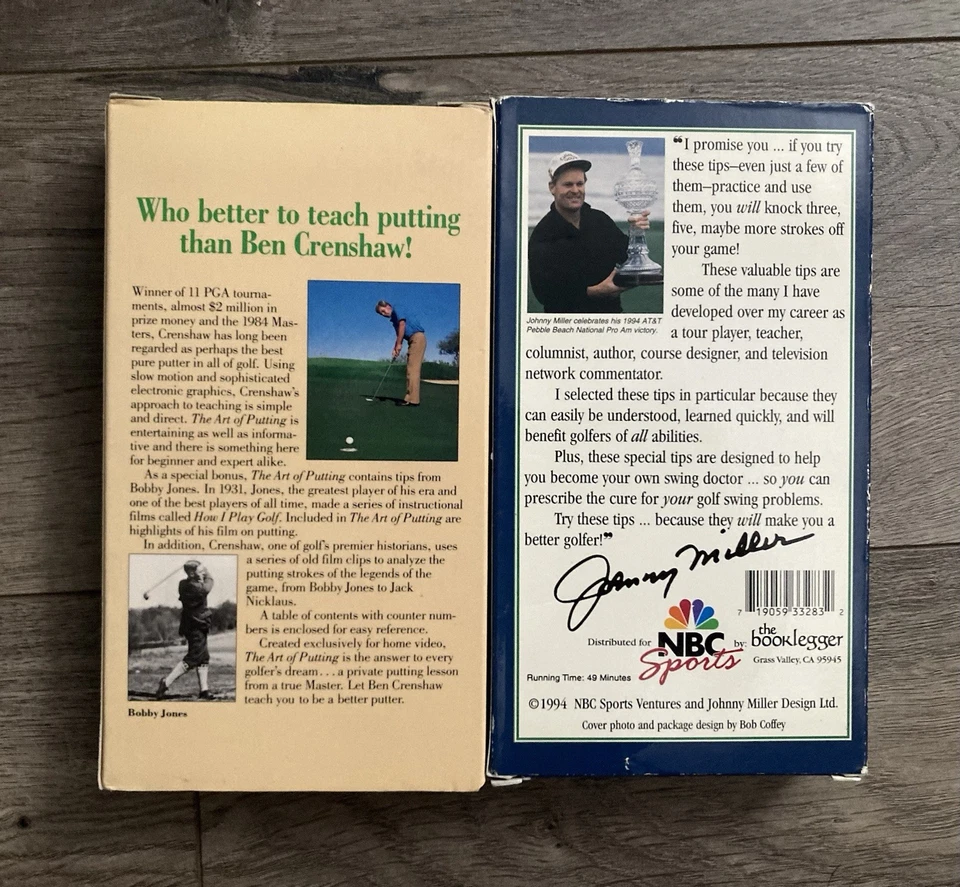Ben Crenshaw The Art Of Putting Johnny Millers Golf Tips VHS NBC Sports 90s — 第 2/2 张图片