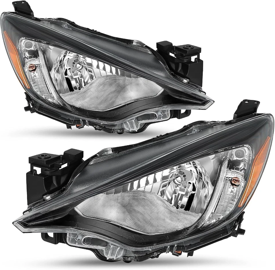 Conjunto de faros para Toyota Yaris iA 2016-2019 sedán par carcasa negra ámbar Foto 2 de 4