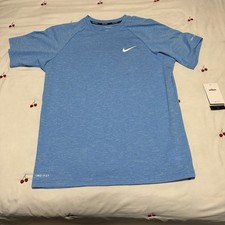 NIKE Mens Medium Essential Hydroguard Swim T-Shirt UPF 40 NESSA589-438 Li Blue