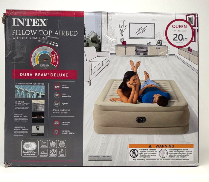 INTEX ULTRA PLUSH QUEEN SIZE AIR MATTRESS 120V INTERNAL 66194T - Scratch & Dent