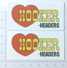 Pair of Hooker Headers Performance Exhaust Racing Advertising Stickers Decals