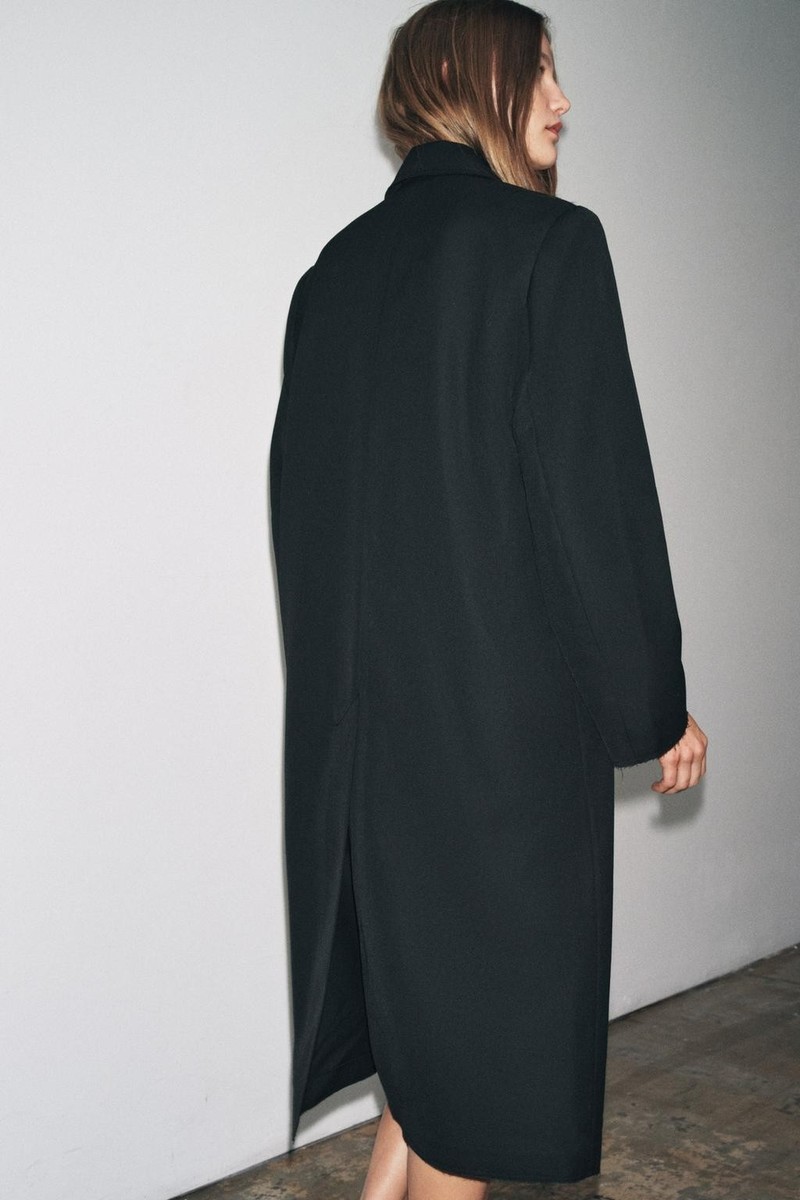 ZARA ほぼ未使用 オーバーロングコート ハイネック 黒 ブラック $199 ZARA WOMAN OVERSIZED BLACK COLLECTION COAT - L-XL | eBay