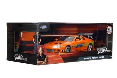 Brian `s Toyota Supra With Figure Like and & Furious 7 Orange 1 24