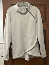 Athleta Cozy Karma Pullover Sweatshirt Oatmeal Heather Cream Women  s Medium