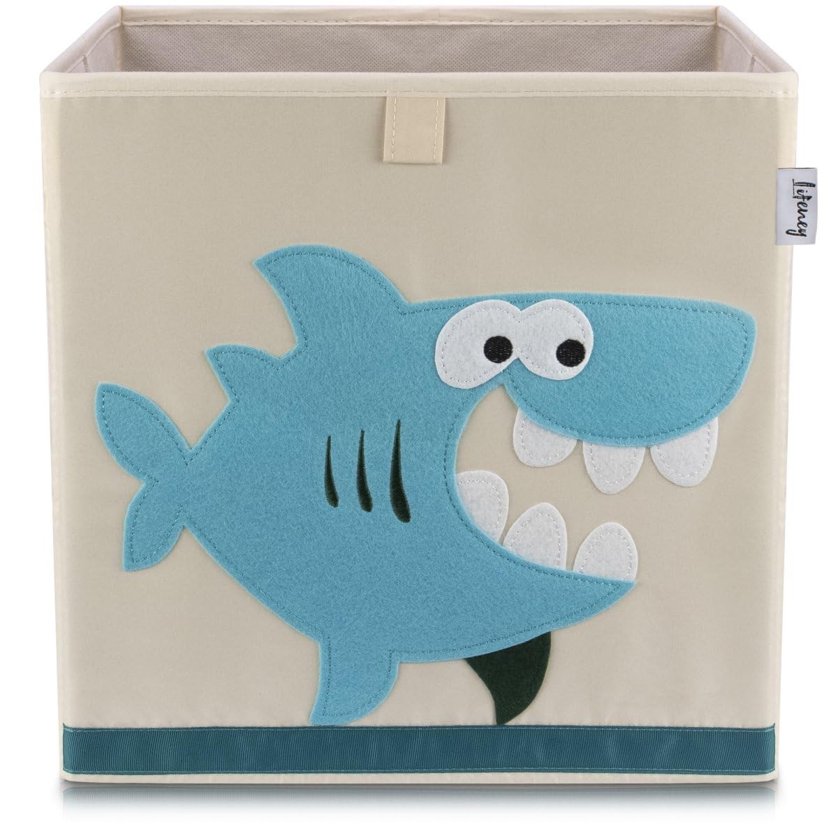 Boîte de rangement requin 833367 coffre à jouets enfant pour étagère cubique gris