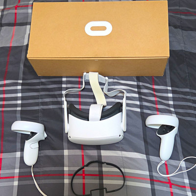 Oculus Quest 2 VR Headset White w/ Touch Controllers & Box -(Read Description)
