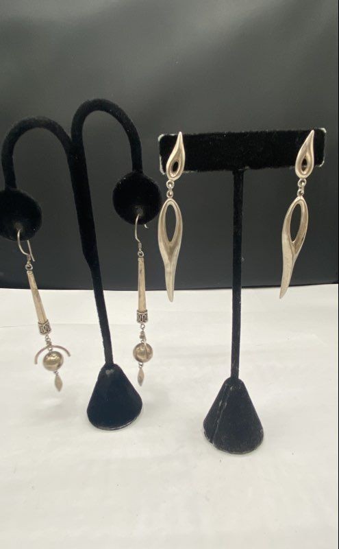 Sterling Silver Dangle Earrings Assorted Bundle 2… - image 1