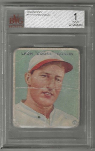 Goose Goslin #110 1933 Goudey card