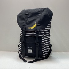 Bolso Mochila Herschel x Andy Warhol Negro Blanco Rayas Banana Little America