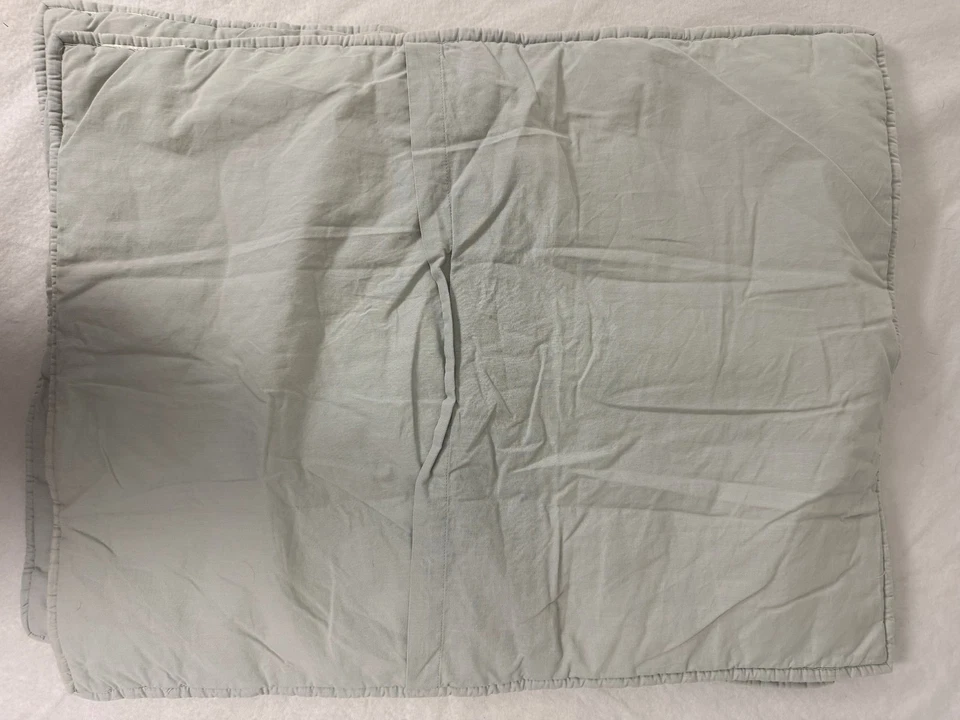 Almofada POTTERY BARN azul claro algodão linho nuvem acolchoada Std fronhas x 2 - Imagem 2 de 3