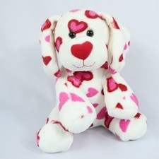 Build A Bear Workshop 2012 Valentine's Pink Red Hearts Puppy Dog 15" Plush