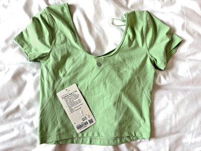 lululemon align top TSHIRT Gr. 6 UK 10 CRMM Farbe creme mint gym