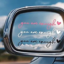 Mental Health Car Stickers for Rear View Mirror, 3-Pack Self Love Motivational D
