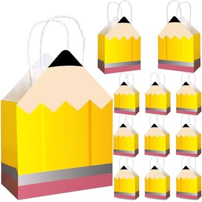 27pcs Back to School Teacher Gifts   Shaped Paper Bags Bulk, Welcome Pencil